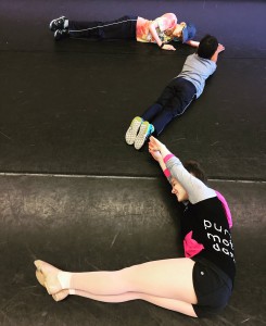 Players make shape of 3